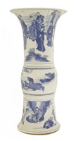 Lot 41 - A Chinese blue and white gu vase