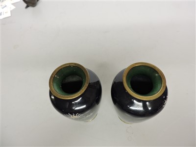 Lot 506 - A pair of Japanese cloisonné vases
