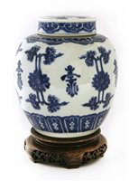 Lot 48 - A Chinese blue and white jar and cover