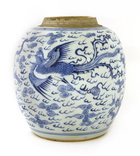 Lot 52 - A Chinese blue and white ginger jar