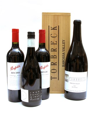 Lot 177 - Assorted Australian red wines: Penfolds, Torbrek and John Duval Wines, 3 bottles and 1 magnum