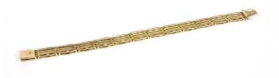 Lot 163 - A gold six row gate link bracelet