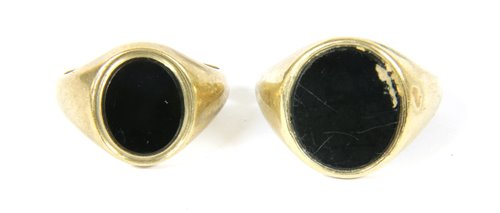 Lot 9 - Two onyx signet rings