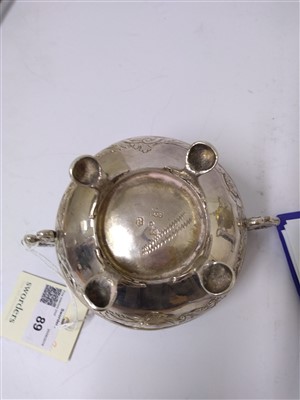 Lot 89 - A Maltese twin-handled silver sugar bowl and cover