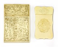 Lot 220 - Two Chinese Canton ivory card cases