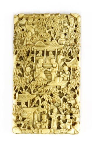 Lot 234 - A Chinese Canton ivory card case