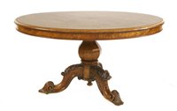 Lot 696 - A Victorian burr oak centre table