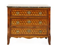 Lot 778 - A Louis XVI parquetry inlaid commode