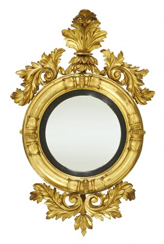 Lot 25 - A Regency giltwood convex wall mirror