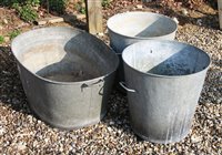 Lot 1114 - A galvanised tub and two pails