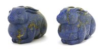Lot 140 - A pair of Chinese lapis lazuli boxes and covers