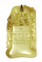 Lot 142 - A Chinese jade pendant