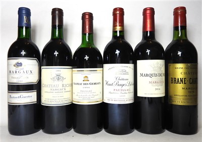 Lot 276 - Assorted Red Bordeaux to include Ch Brane-Cantenac 1976 and five others, total six bottles