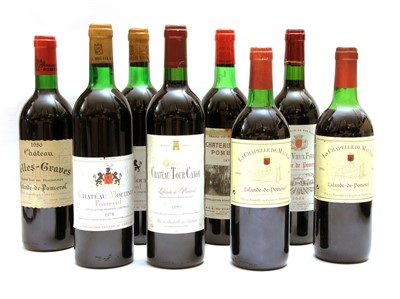 Lot 268 - Assorted to include: Ch Moulinet, Ch Nenin, Ch Vieux Ferrand, and three others, total eight bottles