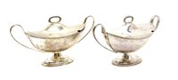 Lot 188 - A silver boat shaped tureen and cover