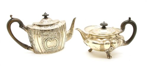 Lot 186 - Two Victorian silver teapots
