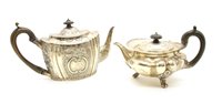 Lot 186 - Two Victorian silver teapots