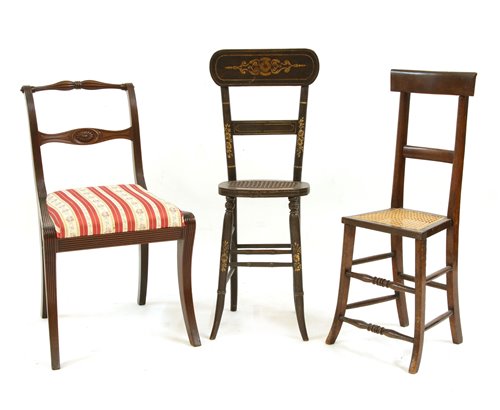Lot 586 - A Victorian cane seated deportment chair