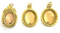 Lot 132 - Two 15ct gold oval medallions