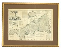 Lot 484 - A map of Cornwall