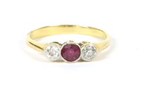 Lot 13 - Ruby and diamond 3 stone ring