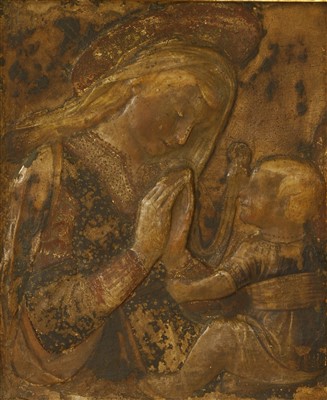 Lot 187 - A stucco panel of the Madonna and Child