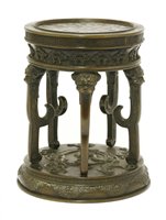 Lot 338 - A Japanese bronze stand