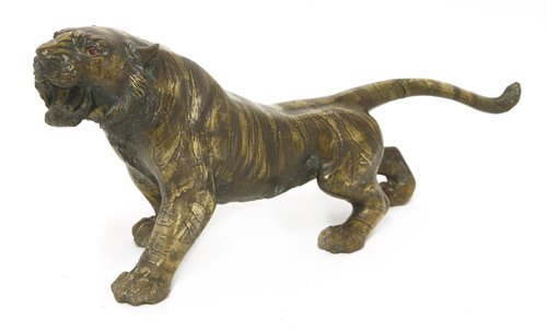 Lot 502 - An Asian bronze model of a tiger