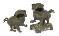 Lot 483 - A pair of Chinese bronze Buddhist lions