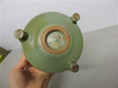 Lot 24 - A Chinese Longquan celadon censer