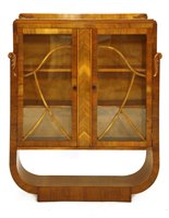 Lot 170 - An Art Deco walnut display cabinet