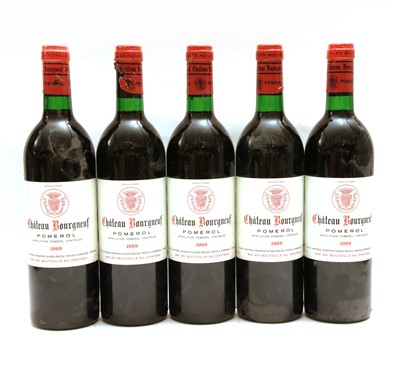 Lot 200 - Château Bourgneuf, Pomerol, 1989, five bottles