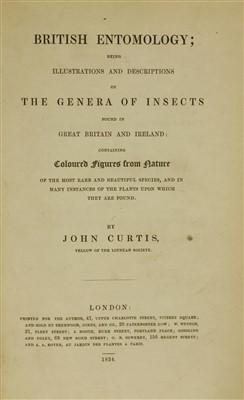 Lot 237 - CURTIS, John: British Entomology