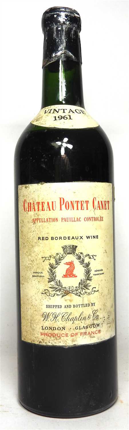 Lot 205 - Château Pontet Canet, Pauillac, 5th growth, 1961, one bottle