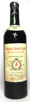 Lot 205 - Château Pontet Canet, Pauillac, 5th growth, 1961, one bottle