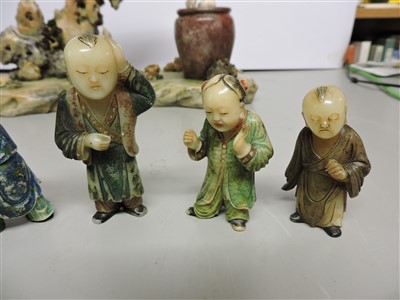 Lot 171 - A Chinese soapstone carving