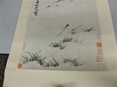Lot 410 - A Chinese hanging scroll