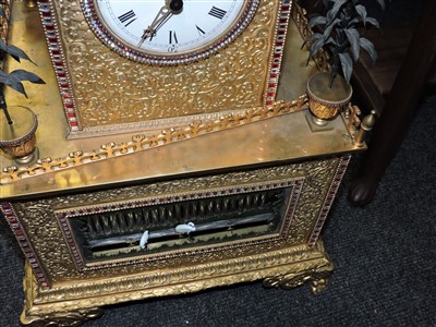Lot 337 - A Chinese gilt bronze musical table clock