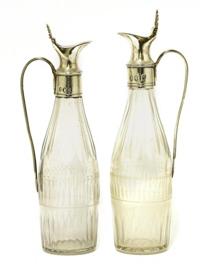 Lot 137 - A pair of George III Irish silver-topped cruet bottles