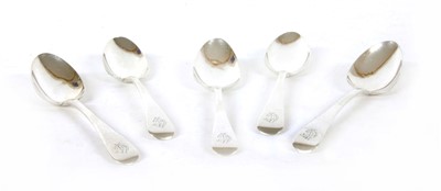 Lot 85 - A set of five George IV provincial silver teaspoons