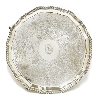 Lot 141 - A large silver salver