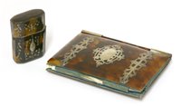 Lot 718 - A Georgian tortoiseshell pique work box with inlaid silver decoration