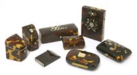 Lot 720 - Eight assorted tortoiseshell boxes