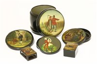 Lot 310A - Six Russian lacquered boxes