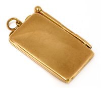 Lot 687 - A 9ct gold aide memoire with pencil