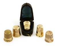 Lot 722 - Five gold thimbles