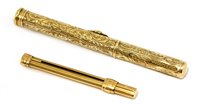 Lot 710 - A Victorian gold retractable fountain pen and pencil