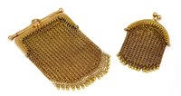 Lot 707 - Two gold chain mesh coin purses