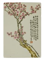 Lot 116 - A Chinese famille rose plaque