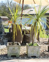 Lot 1026 - A pair of reconstituted stone planters